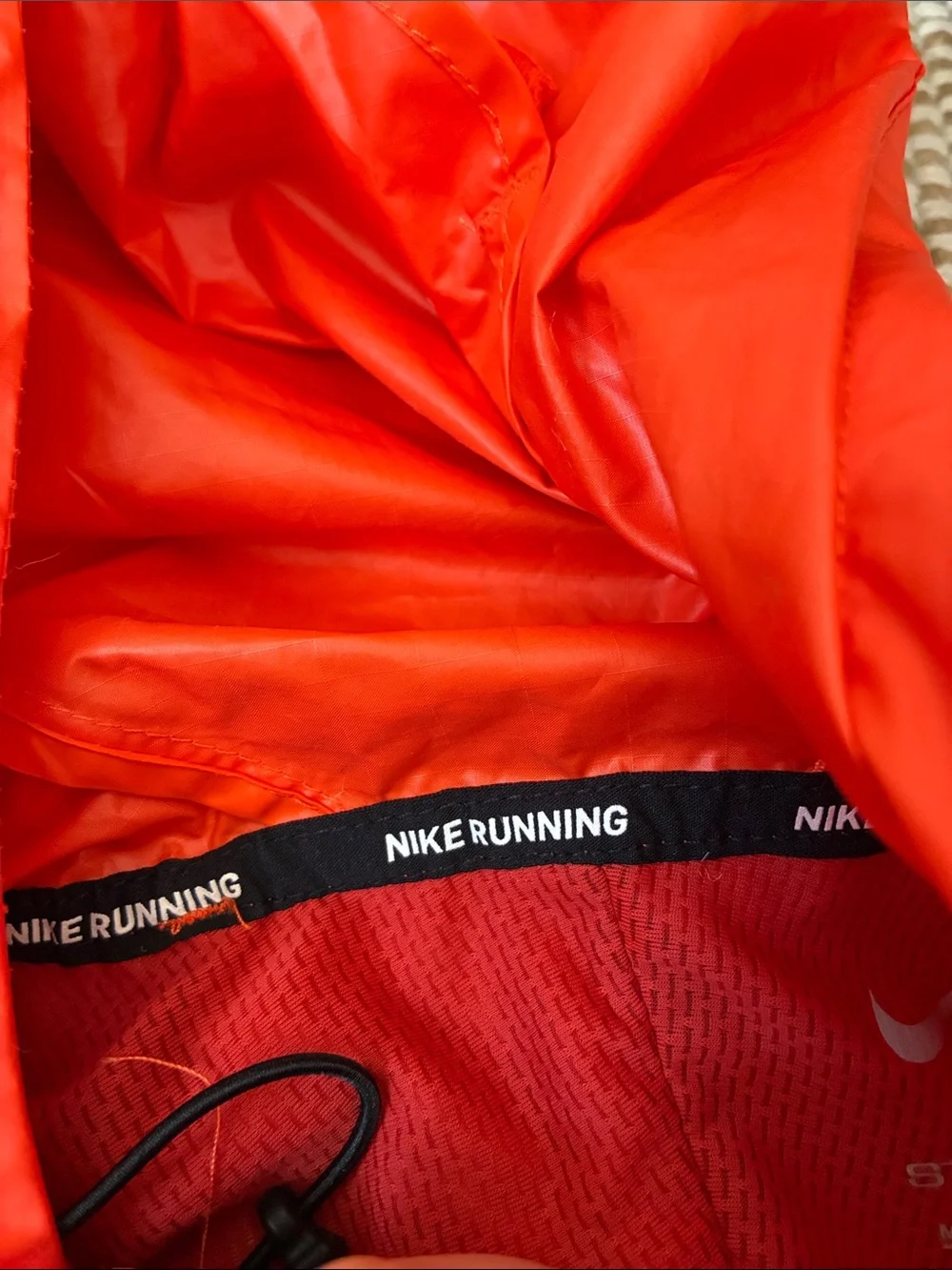 Nike Two-Tone Red & Orange Hooded Windbreaker Jacket
